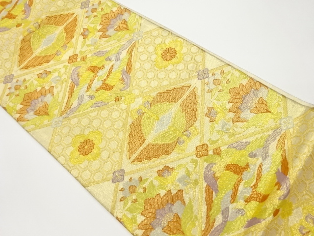 佐賀錦襷に向かい鳳凰・蝶・花模様織出し袋帯